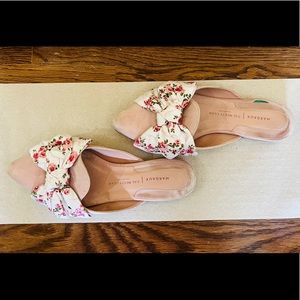 Margaux NY x Gal Meets Pink Suede Mules with Floral Bow size 37